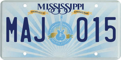 MS license plate MAJ015
