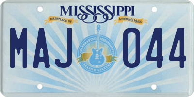 MS license plate MAJ044