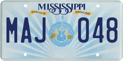 MS license plate MAJ048