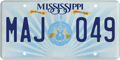 MS license plate MAJ049