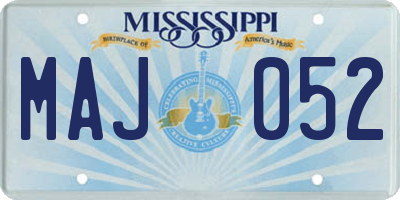 MS license plate MAJ052