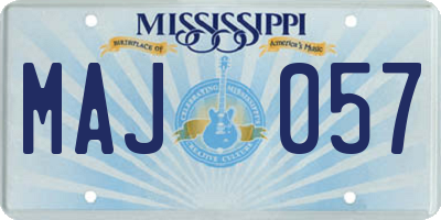MS license plate MAJ057