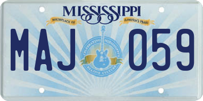 MS license plate MAJ059