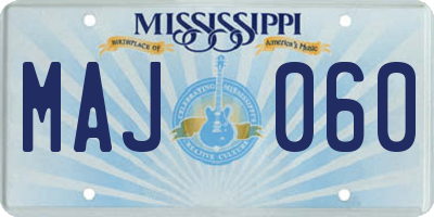 MS license plate MAJ060