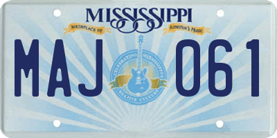 MS license plate MAJ061