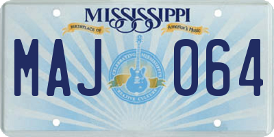 MS license plate MAJ064