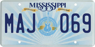MS license plate MAJ069