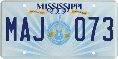 MS license plate MAJ073