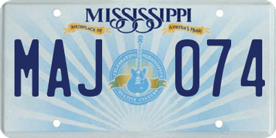 MS license plate MAJ074