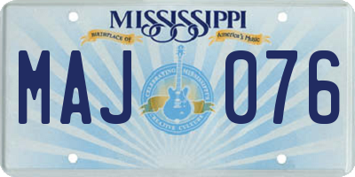 MS license plate MAJ076