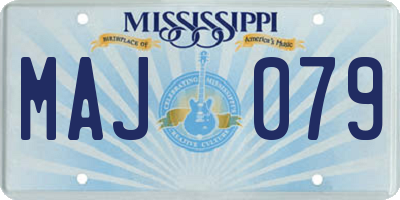 MS license plate MAJ079
