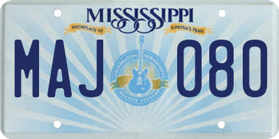 MS license plate MAJ080