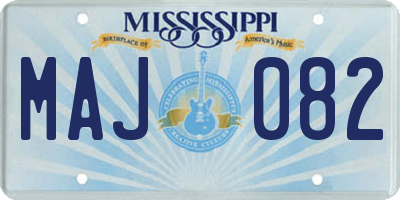 MS license plate MAJ082