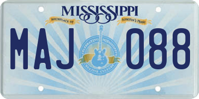 MS license plate MAJ088