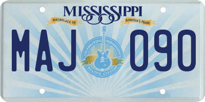MS license plate MAJ090