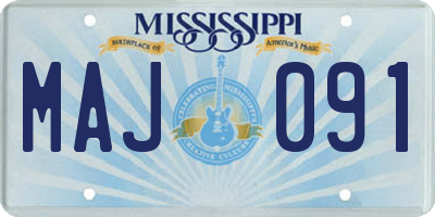 MS license plate MAJ091