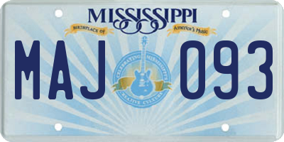 MS license plate MAJ093