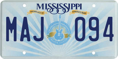MS license plate MAJ094