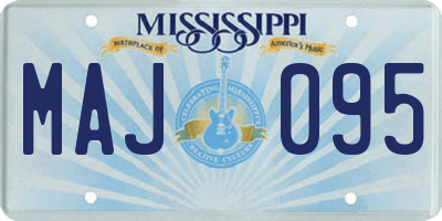 MS license plate MAJ095