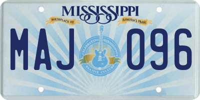 MS license plate MAJ096