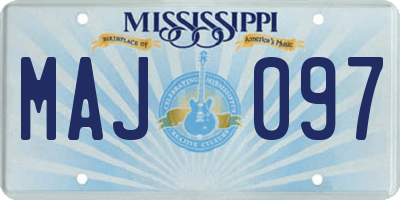 MS license plate MAJ097