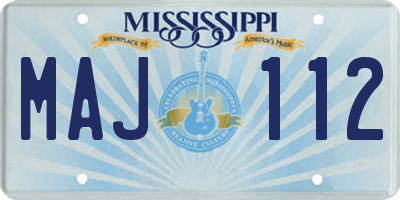 MS license plate MAJ112