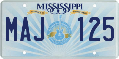 MS license plate MAJ125