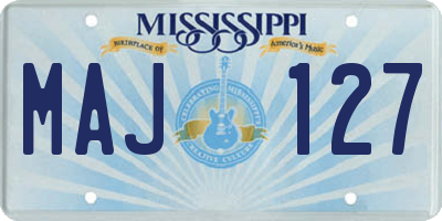 MS license plate MAJ127