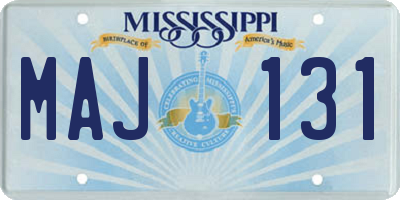 MS license plate MAJ131