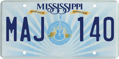 MS license plate MAJ140