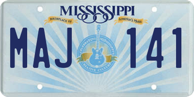 MS license plate MAJ141