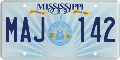 MS license plate MAJ142