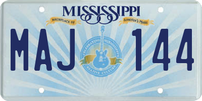 MS license plate MAJ144
