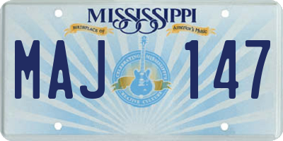 MS license plate MAJ147