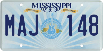 MS license plate MAJ148