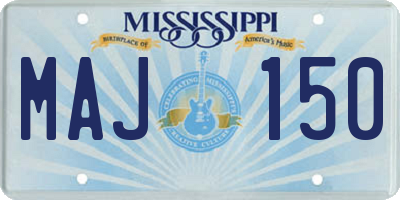 MS license plate MAJ150