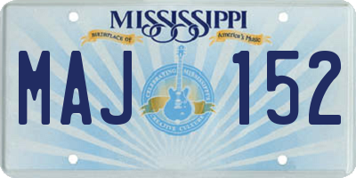 MS license plate MAJ152