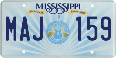 MS license plate MAJ159