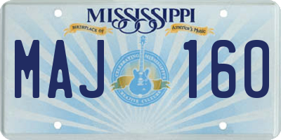 MS license plate MAJ160