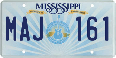 MS license plate MAJ161