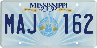 MS license plate MAJ162