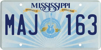 MS license plate MAJ163