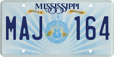 MS license plate MAJ164