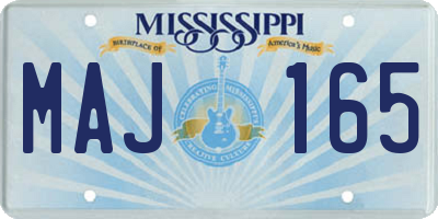 MS license plate MAJ165