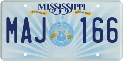 MS license plate MAJ166