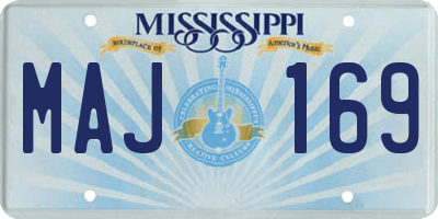 MS license plate MAJ169