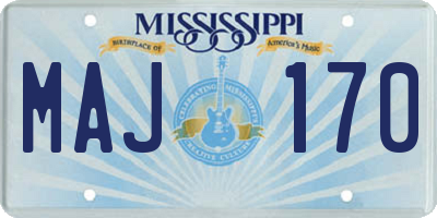 MS license plate MAJ170