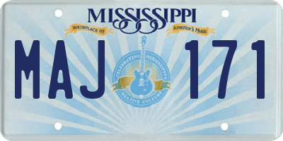 MS license plate MAJ171