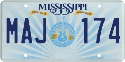 MS license plate MAJ174