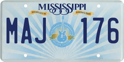 MS license plate MAJ176